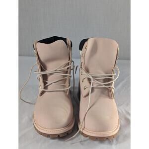 Blemished TIMBERLAND JUNIOR WOMENS 6 IN WP - LIGHT PINK BLACK 0A2GRE NIB Size 7